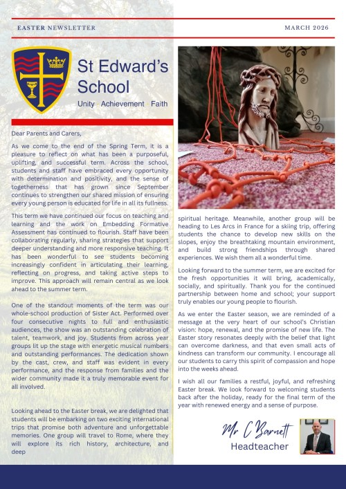 St Edward’s Easter Newsletter 2026