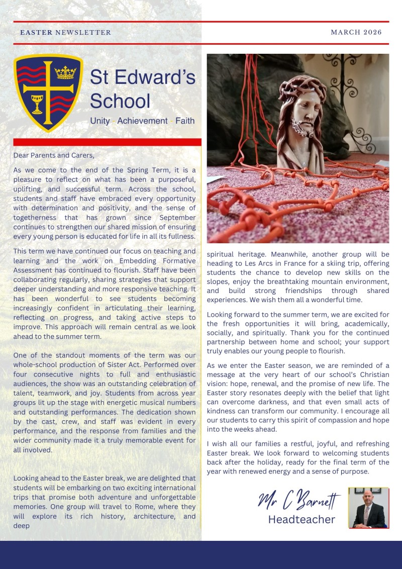 St Edward’s Easter Newsletter 2026