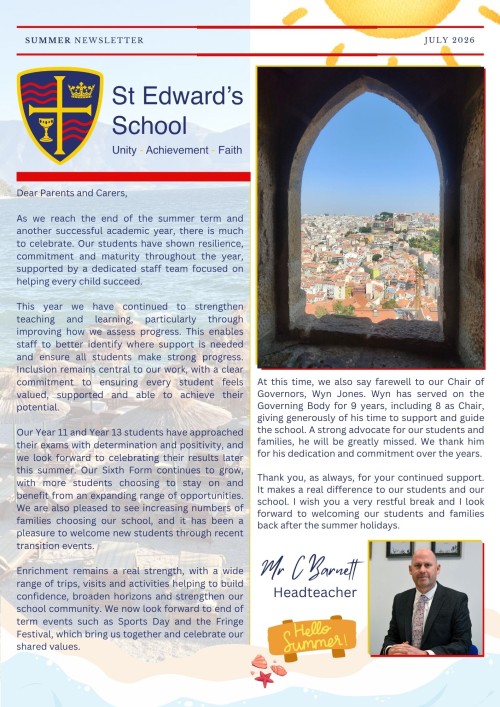 St Edward’s Summer Newsletter 2026